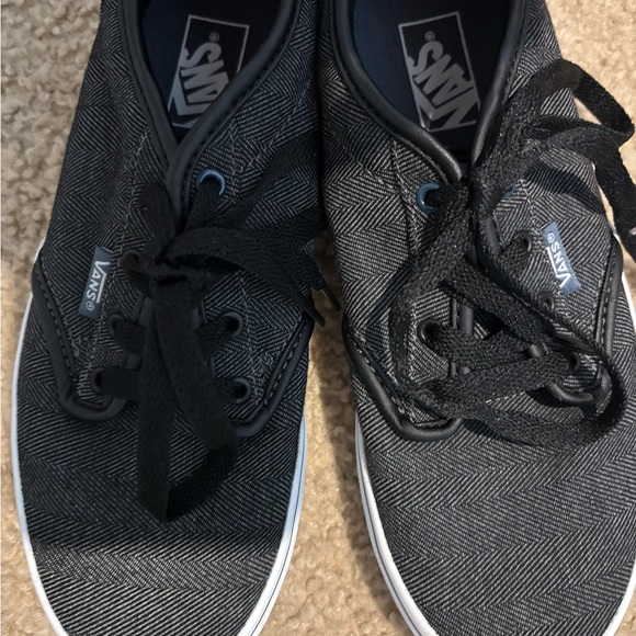 Boys VANS charcoal gray and black tie sneakers - Picture 8 of 14